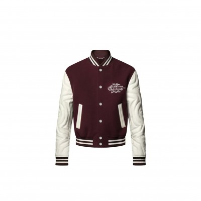 LOUIS VUITTON EMBROIDERED CALFSKIN VARSITY JACKET 1AGJCF